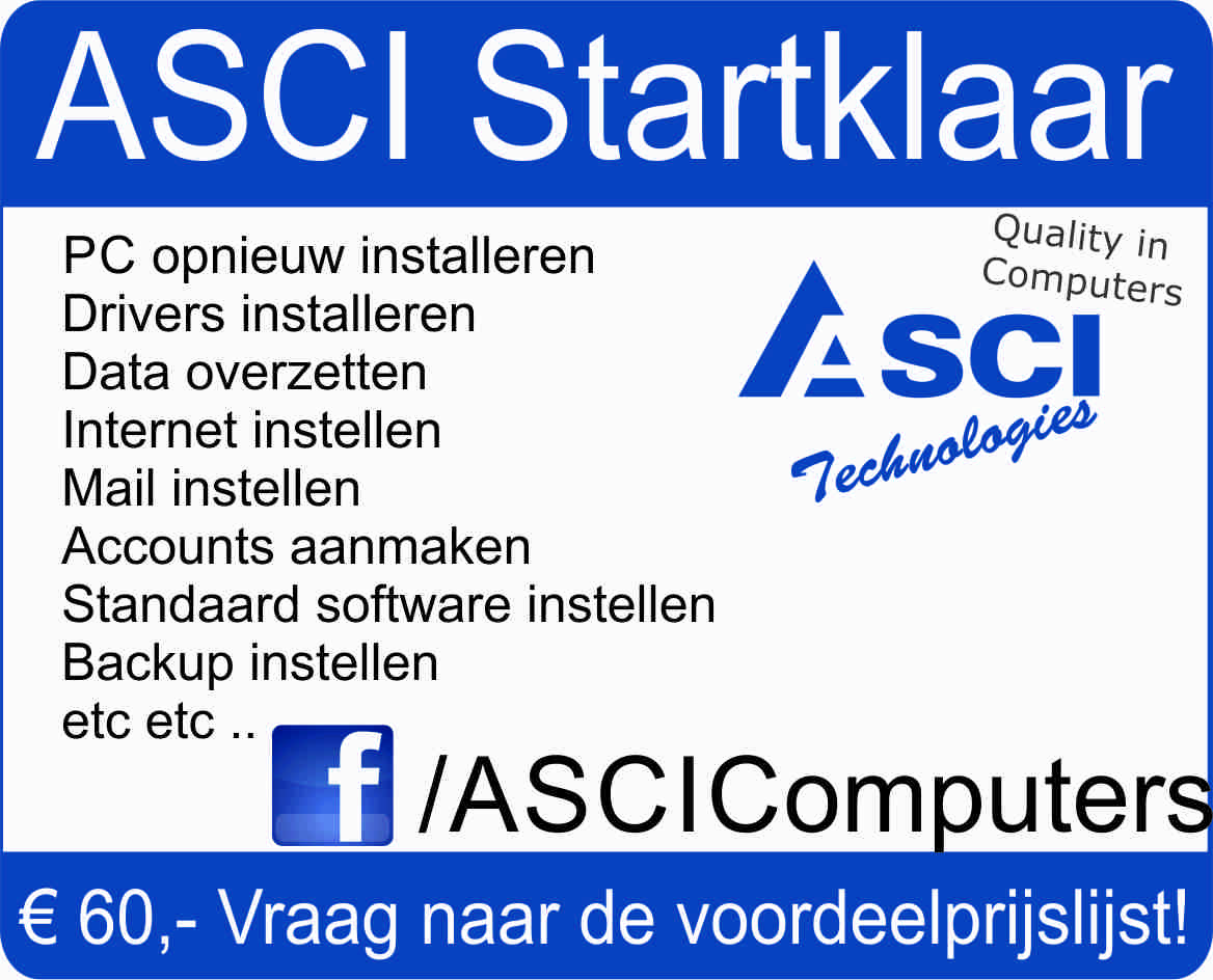 ASCI Startklaar Plus - Systeem Software installatie + 1 account overzetten