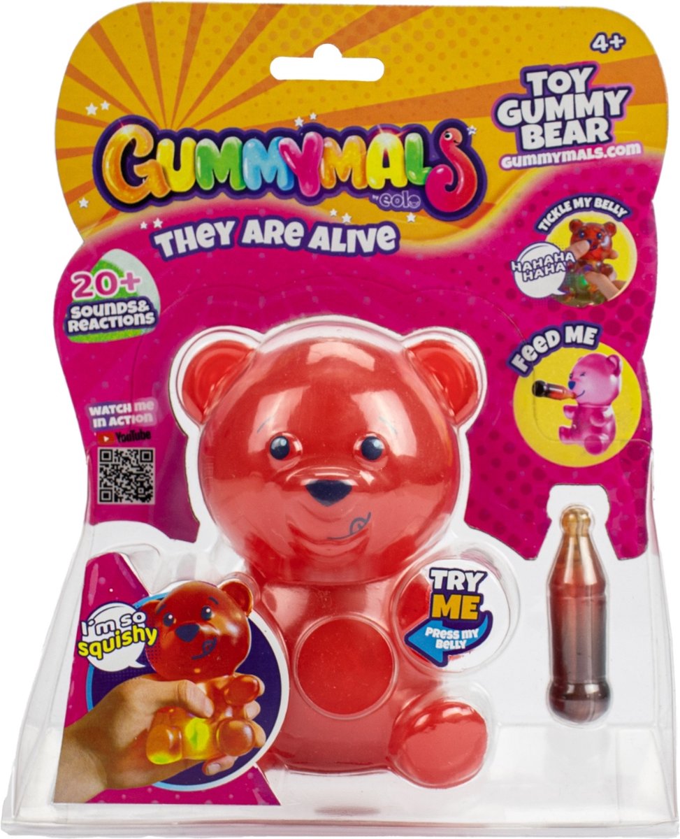Gummymals Gummy Bear Rood. 12 cm groot