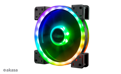 Akasa 14cm TWIN Loop, Dual Sided Addressable RGB LED Fan, Vegas TLX (ASUS Aura, MSI Mystic Light Sync, Gigabyte Fusion, ASRock Cert.)