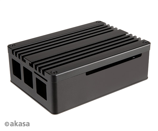 Akasa Gem Pro Pi-4 Extended Aluminium case with Thermal Modules for Raspberry Pi 4 Model B, Full I/O opening support.