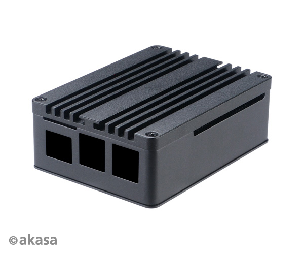 Akasa Pi III Extended Aluminium case with Thermal Modules for Asus Tinker/S and Raspberry Pi 3B+/B (SD Slot concealed)