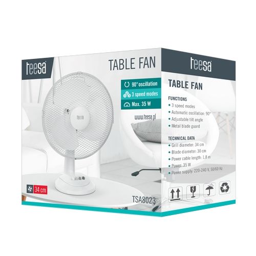 Teesa TSA8023 Tafelventilator - wit -