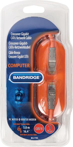 Bandridge BCL7705 - Netwerkkabel - RJ45 - 5 m - Oranje
