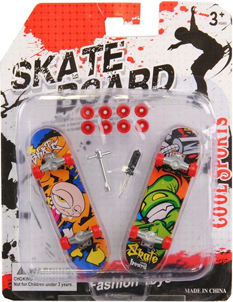 Skateboard - Fingerboard - 1 setje van 2 skateboards met accessoires in blister