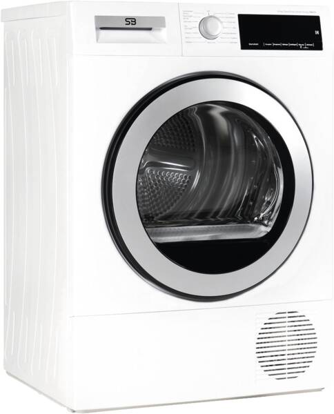 SB Warmtepompdroger SB4574 - wit - 8 kg 15 Programma Startuitstel LED-Display Resttijdaanduiding Tijdprogramma LED trommelverlichting Condenswaterafvoer Energieklasse E breedte: 59,6 cm hoogte: 84,5 cm diepte: 56,3 cm