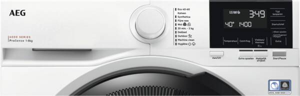 AEG Wasautomaat LR6ALPHEN - wit - 8 kg 1600 Toeren ProTex trommel Startuitstel Display AEG ProSense-technologie Energieklasse A breedte: 59,6 cm hoogte: 84,7 cm diepte: 57,2 cm