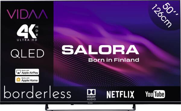 Salora LED televisie QLED50UV1 50 inch 3840 x 2160 pixels 4K resolutie QLED-Panel