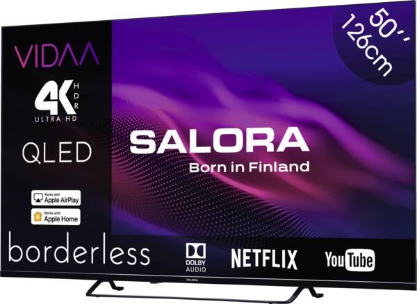 Salora LED televisie QLED50UV1 50 inch 3840 x 2160 pixels 4K resolutie QLED-Panel